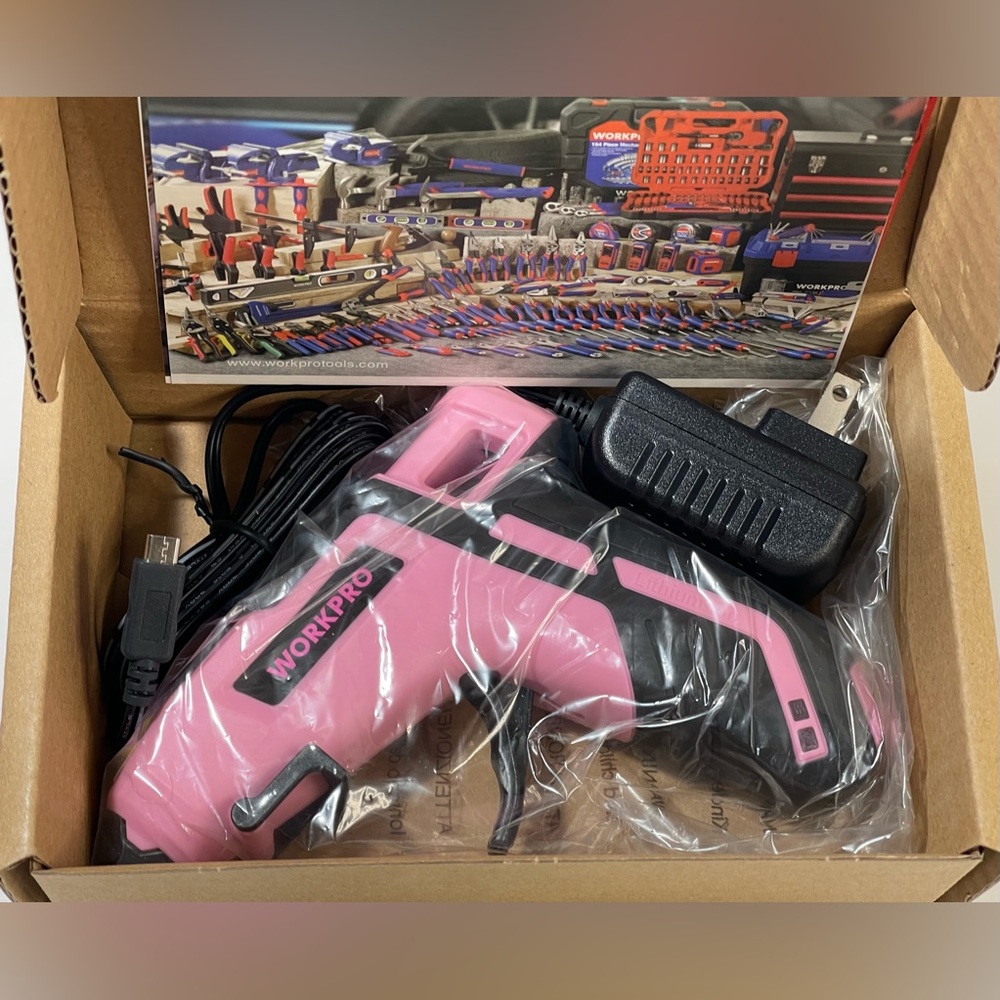 WORKPRO 3.6V Cordless Lithium-Ion Glue Gun - Pink